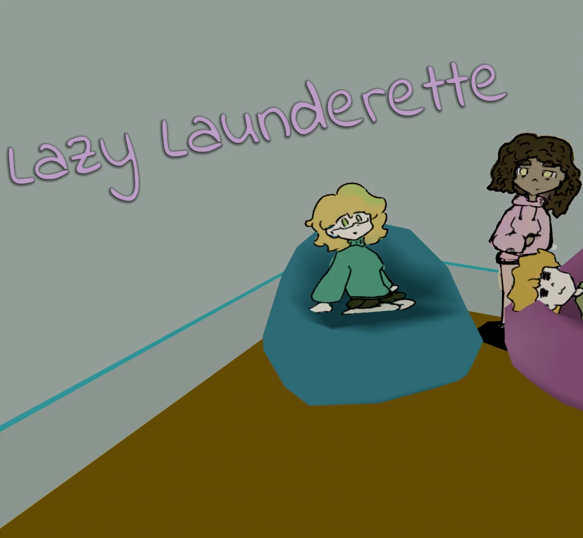 An image of Lazy Launderette's title screen.