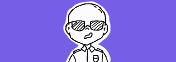 A cartoon image of a military general staring at the camera