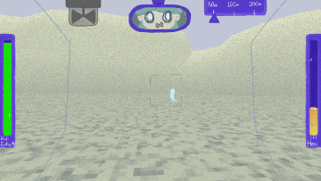 An image showing the player strafing some enemies